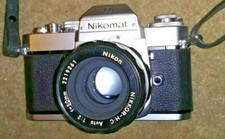 Nikon Nikomat EL 35mm SLR Film Camera Nikkor 50mm Lens NICE