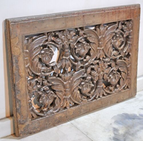Antiguo panel de pared de piedra arenisca Jali original antiguo muy fino tallado a mano - Imagen 3 de 7