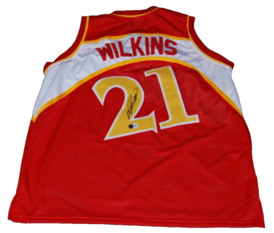 Maillot Dominique Wilkins Dédicacé Hawks, Certifié Beckett