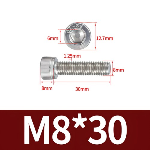 M2 - M12 SOCKET CAP SCREWS A4 STAINLESS STEEL ALLEN KEY BOLTS HEX HEAD DIN 912 - Picture 101 of 155