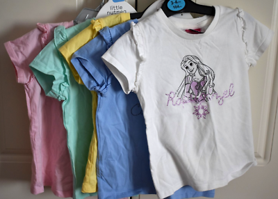 Disney George at Asda DISNEY PRINCESS Pack of 5 Short Sleeve T-SHIRTS Aged  2-3 | eBay UK