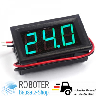 Digitales Voltmeter mit LED-Display DC3.5V bis 30V (grün) 6V 12V KFZ DIY