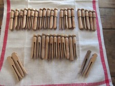 36 Vintage Wooden Clothes Pins 1950's/Crafts
