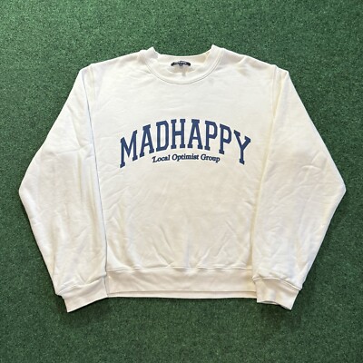 【Maxime】Madhappy スウェットトレーナー　S MADHAPPY Local Optimist Group Sweatshirt Size Large White Campus