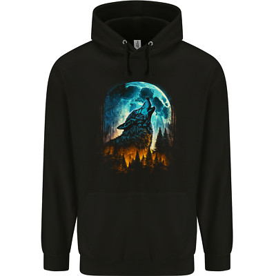 Mond Und Wolf Fantasie Herren Kapuzenpullover