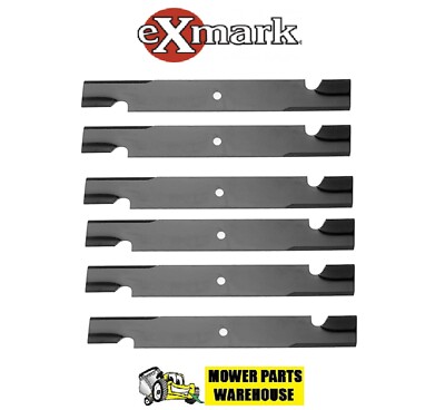 6 PACK NEW REPL EXMARK MOWER NOTCHED HI LIFT BLADES 60'' CUT 103-6403 103-6403-S 