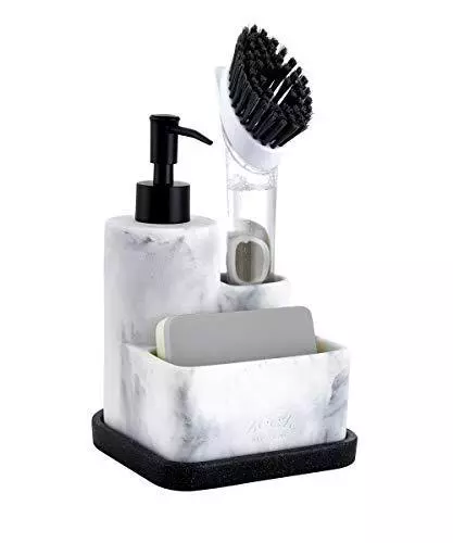 zccz Soap Dispenser with Sponge Holder and Brush Holder Kitchen