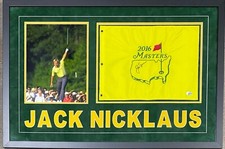 Jack Nicklaus Signed Autographed Framed Masters Flag Beckett Authenticated Jack