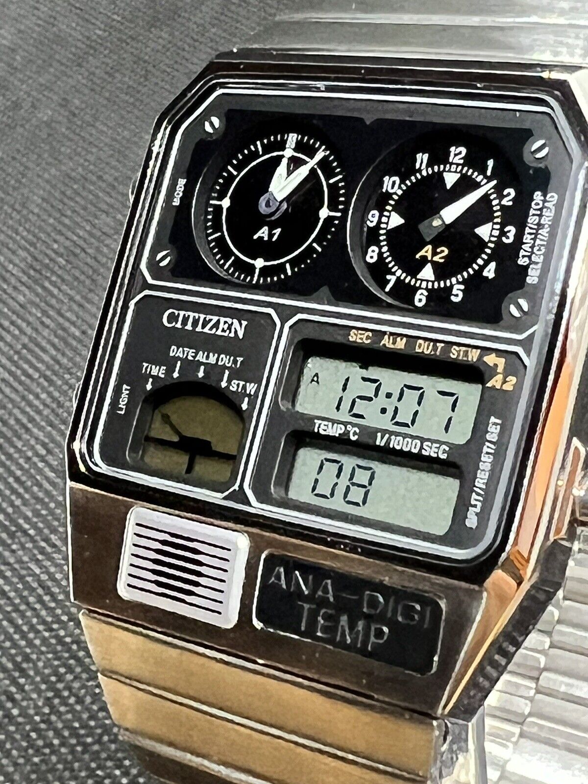 Citizen Ana-Digi Temp Reprint Model Watch Silver Jg2101-78E