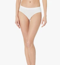 Commando Women's Soft Rib Logo Tape Briefs Bikini White Size L   5359