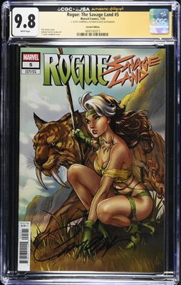 #ad Rogue: Savage Land #5 J. Scott Campbell Trade Variant JSA CGC 9.8 $80.00