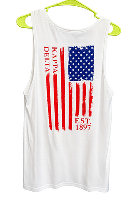 Kappa Delta Sorority American Flag Tank Top- Size Large-New!
