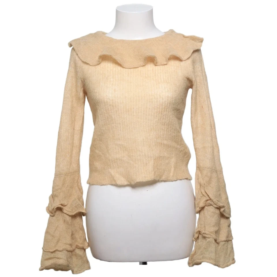 Zara, pull en tricot, taille : M, beige, acrylique/laine d'alpaga/polyamide #6dy - Photo 1/4