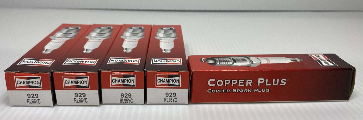 Lot of 5 Champion Copper Plus Spark Plugs 929 RL95YC