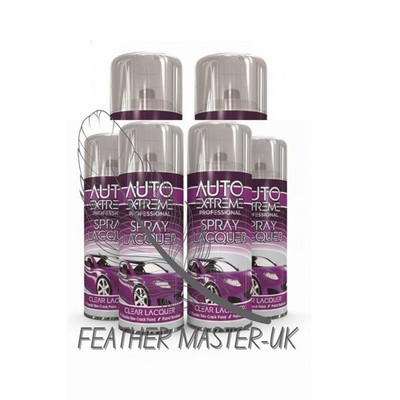 6x 400ml Klarlack Sprühlack schnelltrocknend Hochglanz Auto & Autolack