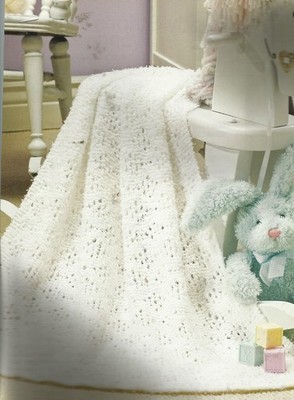 C0778  PLAIN & FANCY CHRISTENING BABY AFGHAN KNITTING PATTERN/INSTRUCTIONS