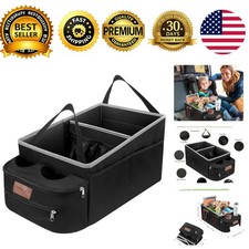 Car Seat Organizer Passenger Seat Organizer Collapsible Storage Partitions 4