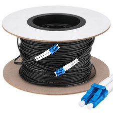 330Ft (100 Meters) Fiber Lc to Lc Outdoor Armored Fiber Optic Internet Cable 9/1