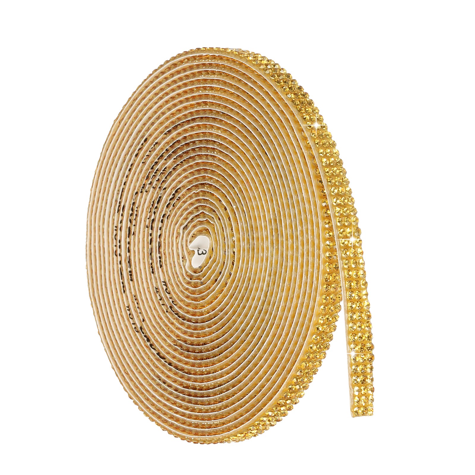 Golden Self-Adhesive Rhinestone Ribbon Strips