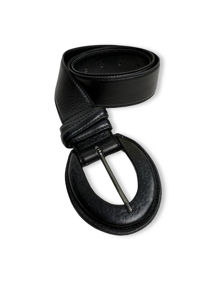 Cinturón Hugo Boss Hecho a Mano Cuero Mujer Negro Hebilla Talla 30 in/80 cm Foto 2 de 4