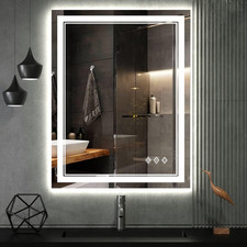 LED Bathroom Mirror, 24X32 Inch Gradient Front and Backlit LED Mirror for Bathro