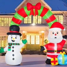 10FT Christmas Inflatables Santa and Snowman 2025 NEW LED Outdoor Decoration