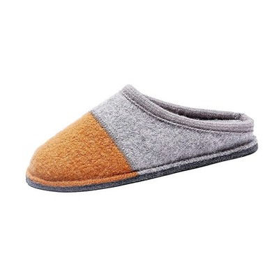 Men's Winter Warm Two Tone Cap Toe Boiled Wool House Slippers Breathable Wint...