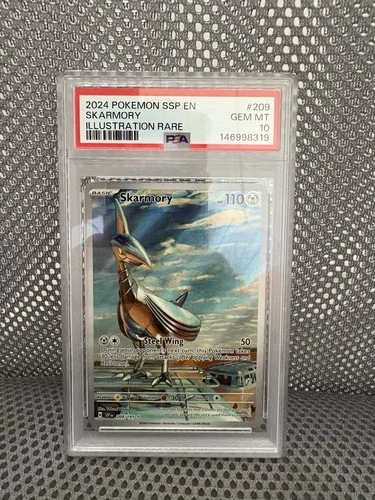 PSA 10 Skarmory 209/191 SV08 Surging Sparks Illustration Rare - Pokemon TCG