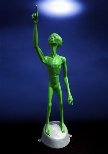 Alien Statue, Green Space Men, UFO Extraterrestrial Alien Art, Cast Aluminum, K