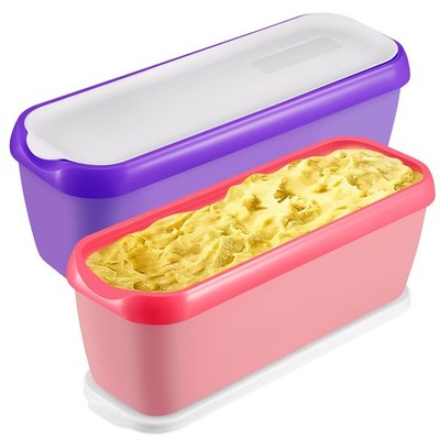 Ice Cream Containers Set of 2, 1.5 Quart Ice Cream Tub, Reusable Homemade Ice...