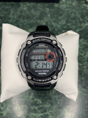Casio Wave Ceptor WV-200A Digital Watch 200m WR,World Time Chrono Alarm,Light