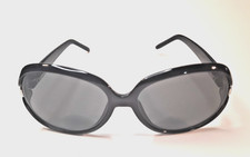 Oversized Black Bifocal Sunglasses Sun Readers 2.75 Silver Medallion