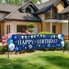 Large Birthday Banners for Outside Decorations Backdrop for Men Women Party