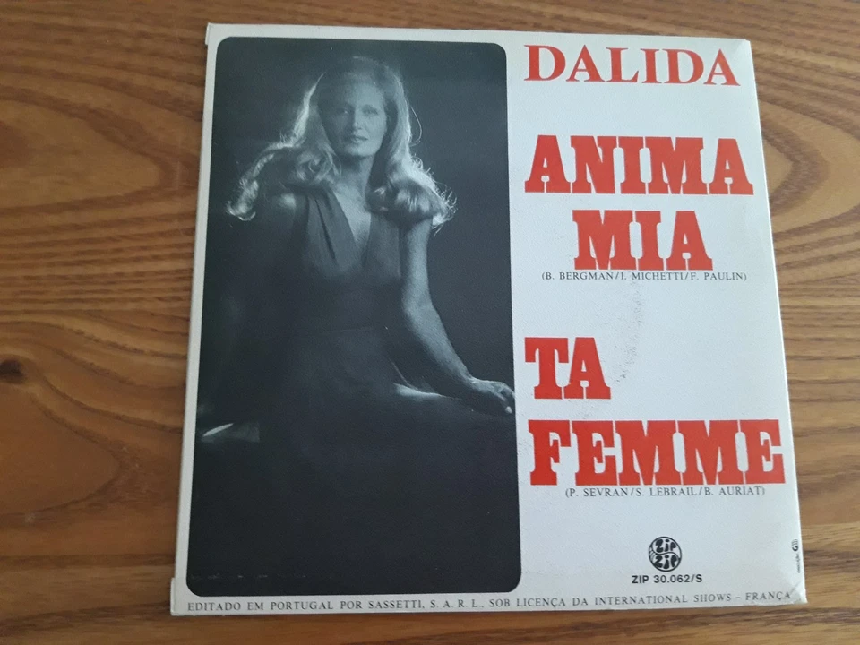 DEDICACE Par DALIDA Anima Mia  PORTUGAL SP ZIP 30.062/5  1974  EX+ - Image 3 of 4