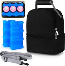 Breastmilk Cooler Travel Bag with Ice Pack Breast Pump Bag with Cooler Fits 6