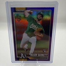 Topps 2026 Series 1 Mason Barnett Athletics #273 Purple Rainbow Foil RC /250