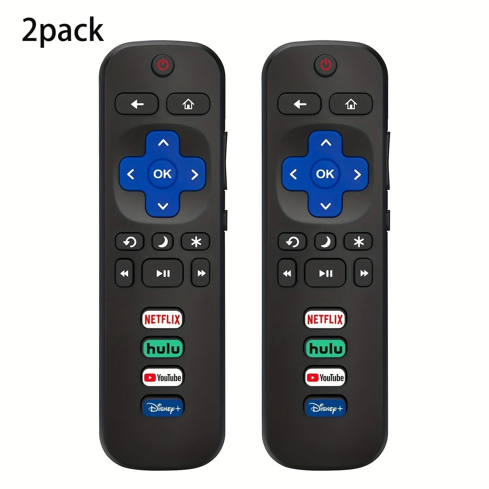 2 Pack Replacement for All Roku TV Remote Compatible for TCL-ONN-Hisense-Roku US