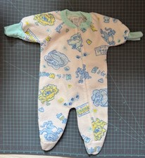 Curity Baby Sleeper Fleece Zip Up Footed Pajamas Animals Alphabet Print Vintage