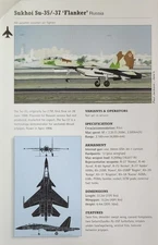 Sukhoi Su 35 37 Flanker Jet Picture Original Vtg Aircraft Article Detail Sheet  