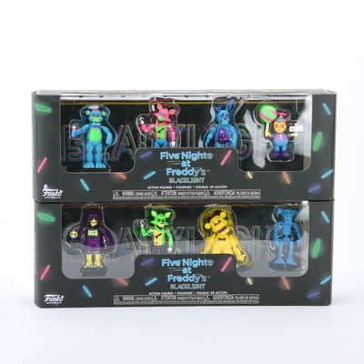 Five Nights At Freddy 2'' 4 Blacklight Figure Set Foxy Golden Ballon Toys