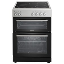 electriQ 60cm Double Oven Electric Cooker - Silver EQEC60S5
