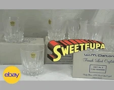 W.M. Dalton French Lead Crystal No. 5 Old Fashioned 8 Glasses Set of 2 - 4 Boxes