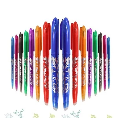 8X Black Erasable Pens Rub Out Pens Ink Eraser Pen with Rubber Erasable Gel Pens