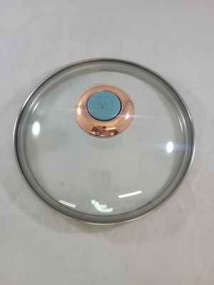 Paula Deen 7  Glass Replacement Lid Pot Pan Turquoise Blue Copper Knob