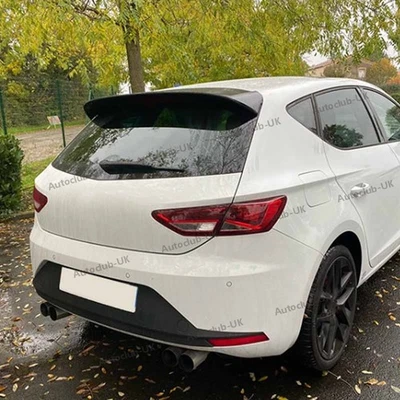 AUTOCLUB-UK FOR 2012-19 SEAT LEON MK3 5F 5DR GLOSS BLACK REAR BOOT ROOF SPOILER WING CUPRA