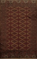 Brown Living Room Area Rug 7x11 Geometric Oriental Hand-knotted Traditional Rug