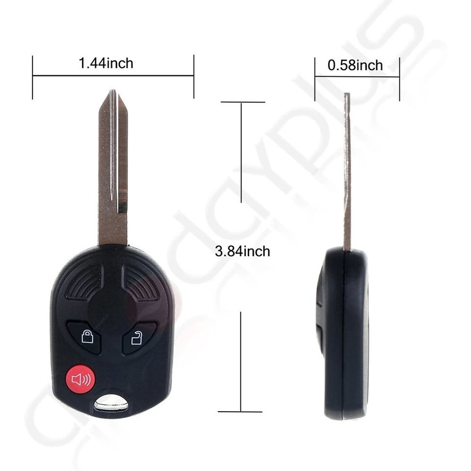 Nuevo Combo Transmisor Llave de Encendido Cabezal Remoto Sin Cortar Entrada Sin Llave Llavero Para Ford Foto 2 de 4