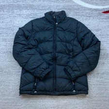 LL Bean Goose Down Puffer Jacket Small Gray Quilted Full Zip Outdoors Snow Mens