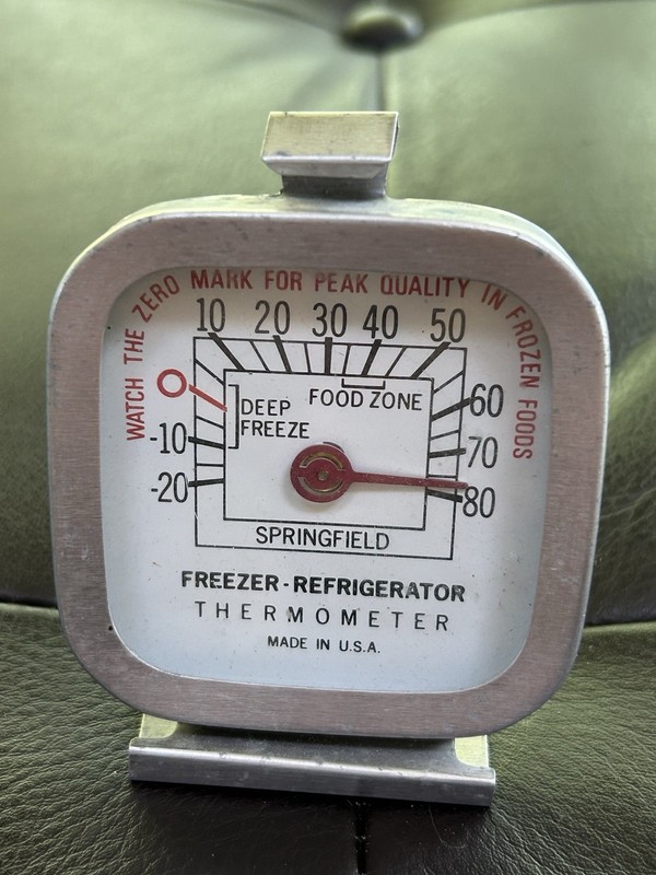 Springfield 3” Hanging Standing Freezer Refrigerator Thermometer Guage USA
