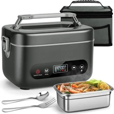 1.2L Cordless Electric Lunch Box – 20000mAh Rechargeable Portable Food Warmer wi